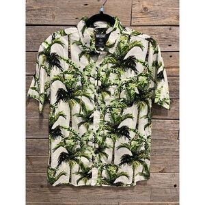 Men's Masive Button Up‎ Short Sleeve Palm Tree Shirt Size Medium